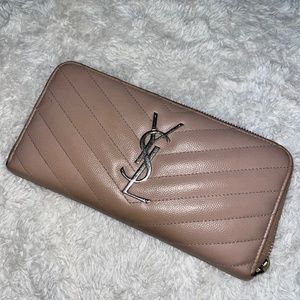 Pink YSL Zip Wallet